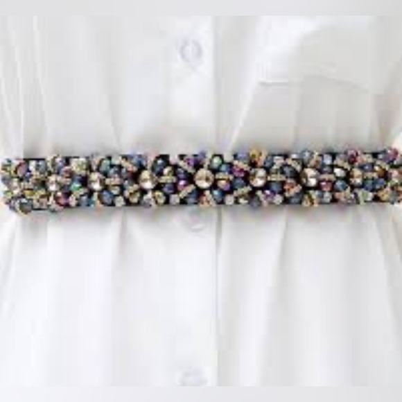 Rhinestone and multicoloured bead belt - Picture 3 of 9
